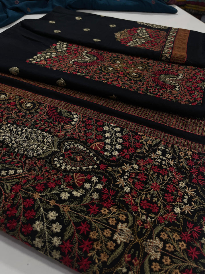 Bareeze 3PC Karandi Suit with SHAWL Embroidered  - Vol 80 - RUBAB CLOSET