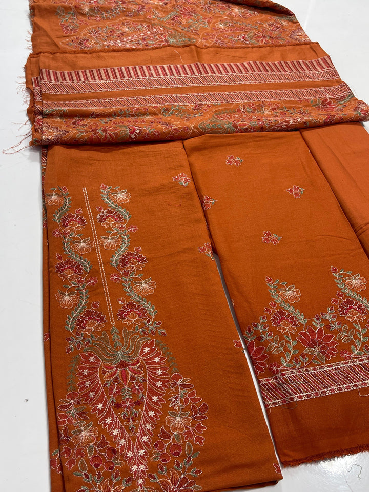 Bareeze 3PC Karandi Suit with SHAWL Embroidered  - Vol 80 - RUBAB CLOSET