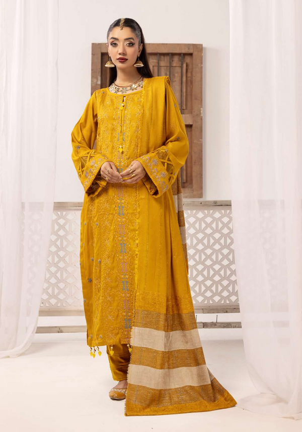 Riwayat By Khoobsurat Embroidered Peach Leather'25 - RE-205