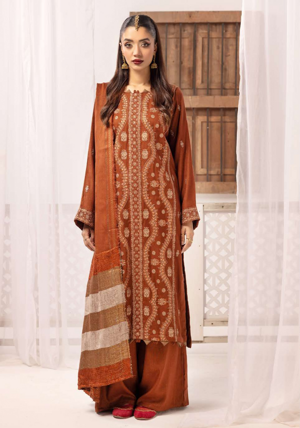 Riwayat By Khoobsurat Embroidered Peach Leather'25 - RE-203