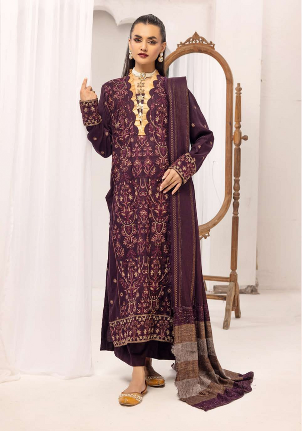 Riwayat By Khoobsurat Embroidered Peach Leather'25 - RE-208