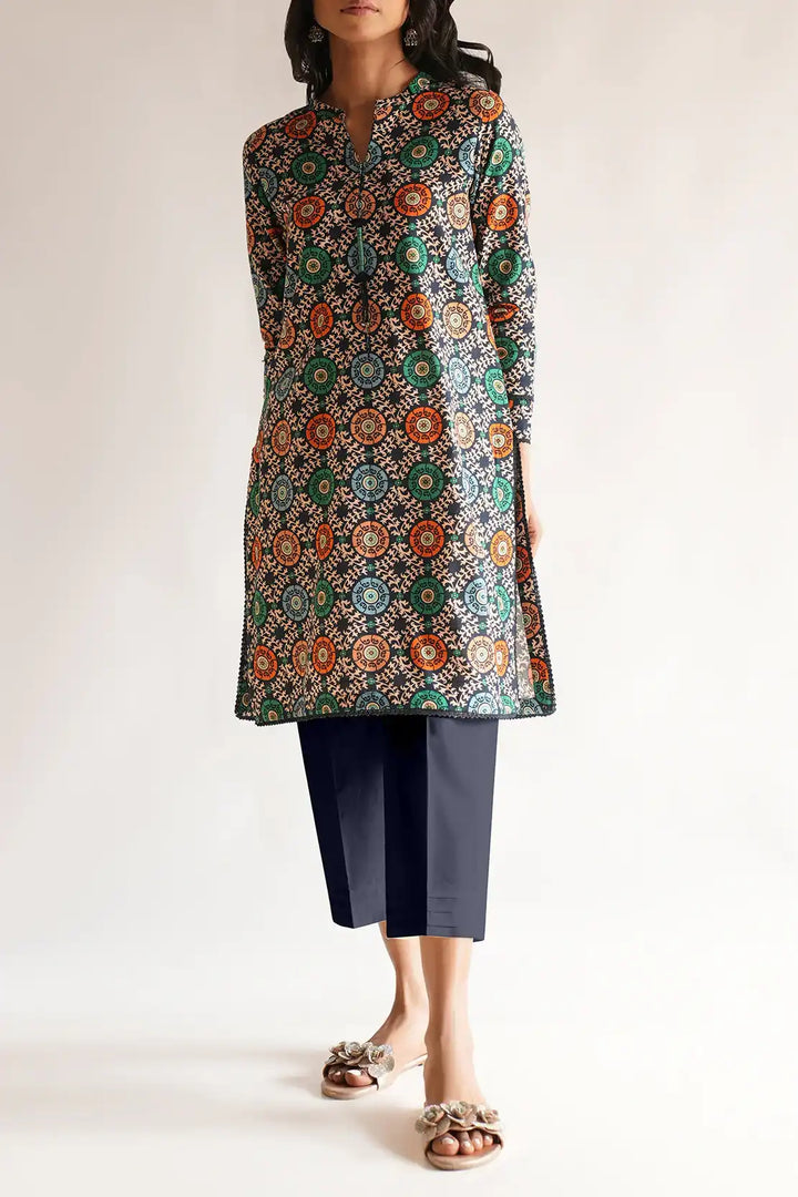 SAYA Unstitched Printed Jacquard Khaddar 3 Piece